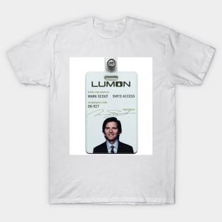 Severance series lumon industries MARK SCOUT Badge fan works graphic design by ironpalette T-Shirt